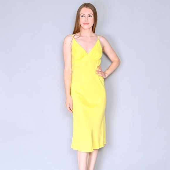 Amanda Uprichard Dresses Amanda Uprichard Laramie Yellow Midi Slip